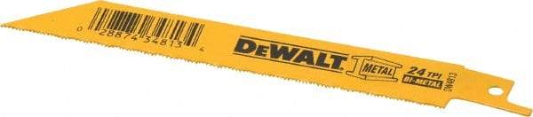 DeWALT - 6" Long x 3/4" Thick, Bi-Metal Reciprocating Saw Blade - Straight Profile, 24 TPI, Toothed Edge, Universal Shank - Makers Industrial Supply