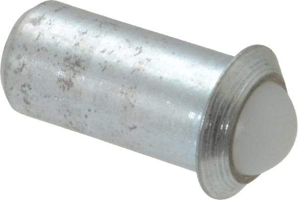 Gibraltar - 0.0786" Body Length x 3/8" Body Diam, 2.5 Lb Init to 7 Lb Final End Force, Steel Press Fit Ball Plunger - 5/16" Ball Diam, 0.11" Max Ball Reach, 0.078" Flange Thickness - Makers Industrial Supply