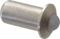 Gibraltar - 1/4" Body Length x 1/8" Body Diam, 0.4 Lb Init to 1.3 Lb Final End Force, Stainless Steel Press Fit Ball Plunger - 3/32" Ball Diam, 0.035" Max Ball Reach, 0.032" Flange Thickness - Makers Industrial Supply