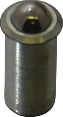 Gibraltar - 0.0643" Body Length x 5/16" Body Diam, 2 Lb Init to 5 Lb Final End Force, Steel Press Fit Ball Plunger - 1/4" Ball Diam, 0.09" Max Ball Reach, 0.045" Flange Thickness - Makers Industrial Supply