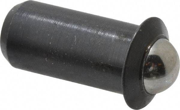 Gibraltar - 0.0786" Body Length x 3/8" Body Diam, 5 Lb Init to 14 Lb Final End Force, Steel Press Fit Ball Plunger - 5/16" Ball Diam, 0.11" Max Ball Reach, 0.078" Flange Thickness - Makers Industrial Supply