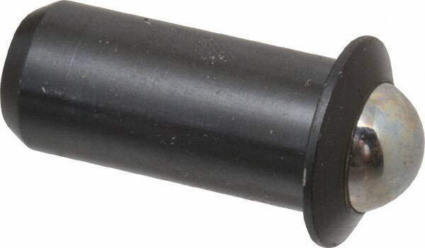 Gibraltar - 1.1" Body Length x 1/2" Body Diam, 4 Lb Init to 9 Lb Final End Force, Steel Press Fit Ball Plunger - 7/16" Ball Diam, 0.161" Max Ball Reach, 0.11" Flange Thickness - Makers Industrial Supply