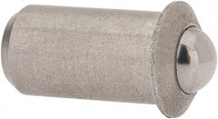 Gibraltar - 0.0471" Body Length x 1/4" Body Diam, 3 Lb Init to 7 Lb Final End Force, Stainless Steel Press Fit Ball Plunger - 3/16" Ball Diam, 0.07" Max Ball Reach, 0.045" Flange Thickness - Makers Industrial Supply