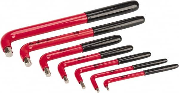 Wiha - 7 Piece Insulated L-Key Hex Key Set - Hex Range 3 to 12mm - Makers Industrial Supply