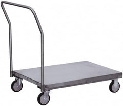 Jamco - 1,200 Lb Capacity Platform Truck - Stainless Steel Deck, 48" OAW, 9" Platform Height, Urethane Casters - Makers Industrial Supply