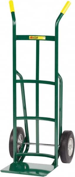 Little Giant - 800 Lb Capacity 49" OAH Hand Truck - 12 x 14" Base Plate, Dual Handle, Steel, Solid Rubber Wheels - Makers Industrial Supply