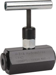 Value Collection - 3/8-18 Inlet Steel Hydraulic Control Valve - 3/8-18 Thread, 10,000 psi, 1.45" Wide x 2.52" Long - Makers Industrial Supply