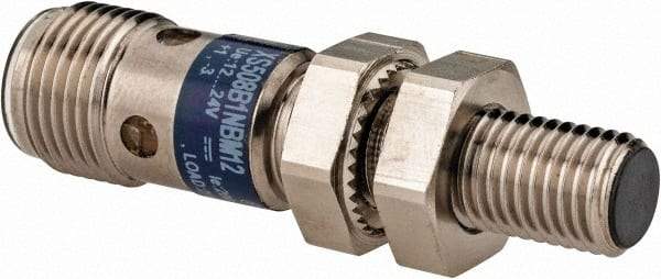 Telemecanique Sensors - NPN, NC, 1.5mm Detection, Cylinder Shielded, Inductive Proximity Sensor - 3 Wires, IP67, 12 to 24 VDC, M12x1 Thread, 45mm Long x 0.39 Inch Wide - Makers Industrial Supply