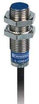 Telemecanique Sensors - PNP, NC, 2mm Detection, Cylinder Shielded, Inductive Proximity Sensor - 3 Wires, IP68, IP69K, 12 to 24 VDC, M12x1 Thread, 1.38 Inch Long x 0.47 Inch Wide - Makers Industrial Supply