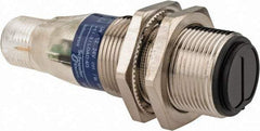 Telemecanique Sensors - 4 Pin M12 Connector, 4 Nominal Distance, Shock and Vibration Resistant, Retroreflective Photoelectric Sensor - 12 to 24 VDC, 500 Hz, Nickel Plated Brass, 2.36 Inch Long x 0.71 Inch Wide - Makers Industrial Supply