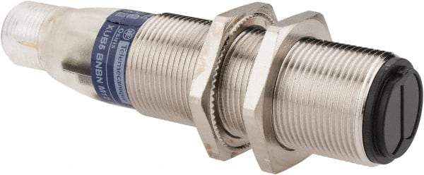 Telemecanique Sensors - 4 Pin M12 Connector, 0.6m Nominal Distance, Shock and Vibration Resistant, Diffused Photoelectric Sensor - 12 to 24 VDC, 500 Hz, Nickel Plated Brass, 2.99 Inch Long x 0.71 Inch Wide - Makers Industrial Supply