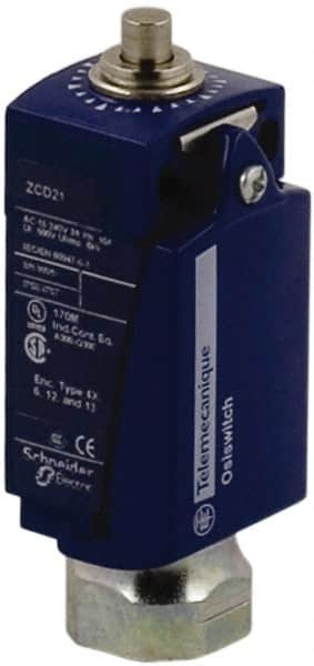 Telemecanique Sensors - SPDT, NC/NO, 240 VAC, 250 VDC, Screw Terminal, End Plunger Actuator, General Purpose Limit Switch - 1, 2, 4, 6, 12, 13 NEMA Rating, IP66, IP67 IPR Rating - Makers Industrial Supply