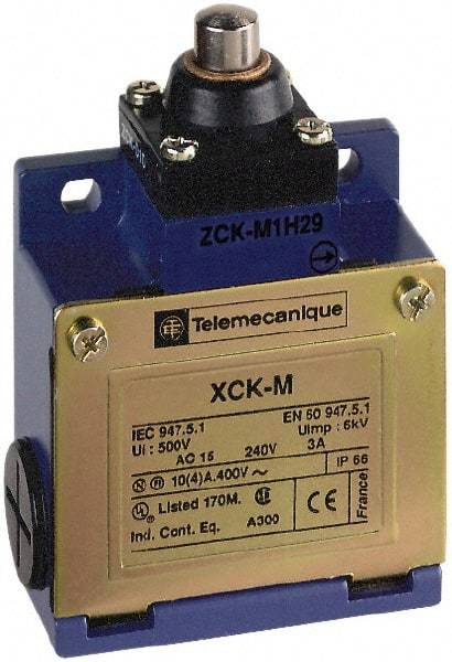 Telemecanique Sensors - DP, NC/NO, 240 VAC, Screw Terminal, End Plunger Actuator, General Purpose Limit Switch - IP66 IPR Rating - Makers Industrial Supply