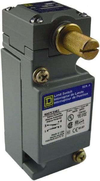 Square D - SPDT, NC/NO, 600 Volt 5 Pin Male Terminal, Rotary Head Actuator, General Purpose Limit Switch - 1, 2, 4, 6, 12, 13, 6P NEMA Rating, IP67 IPR Rating - Makers Industrial Supply