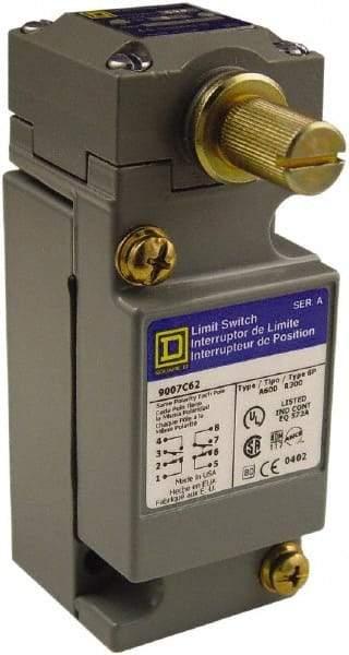 Square D - DPDT, 2NC/2NO, Multiple VAC Levels, Screw Terminal, Rotary Head Actuator, General Purpose Limit Switch - 1, 2, 4, 6, 12, 13, 6P NEMA Rating, IP66 IPR Rating - Makers Industrial Supply