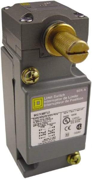 Square D - DPDT, NC/NO, 600 VAC at 1.20 Amp, 600 VDC at 0.10 Amp, Screw Terminal, Rotary Head Actuator, General Purpose Limit Switch - 1, 2, 4, 6, 12, 13, 6P NEMA Rating, IP66 IPR Rating - Makers Industrial Supply