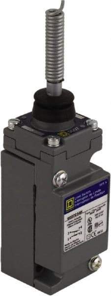 Square D - SPDT, NC/NO, 600 VAC at 1.20 Amp, 600 VDC at 0.10 Amp, Screw Terminal, Steel Spring Actuator, General Purpose Limit Switch - 1, 2, 4, 6, 12, 13, 6P NEMA Rating, IP66 IPR Rating - Makers Industrial Supply