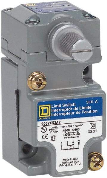 Square D - SPDT, NC/NO, Multiple VAC Levels, Screw Terminal, Rotary Head Actuator, General Purpose Limit Switch - 1, 2, 4, 6, 12, 13, 6P NEMA Rating, IP66 IPR Rating - Makers Industrial Supply