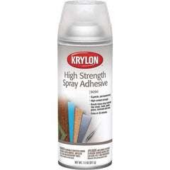 Krylon - 11 oz Aerosol Clear Spray Adhesive - High Tack, 120°F Heat Resistance, 15 Sq Ft Coverage, High Strength Bond, 120 min Max Bonding Time, Flammable - Makers Industrial Supply