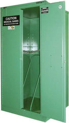 Securall Cabinets - 1 Door, Green Steel Standard Safety Cabinet for Flammable and Combustible Liquids - 46" High x 23" Wide x 18" Deep, Self Closing Door, 3 Point Key Lock, D, E Cylinder Capacity - Makers Industrial Supply