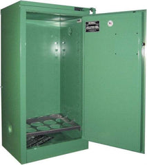 Securall Cabinets - 1 Door, Green Steel Standard Safety Cabinet for Flammable and Combustible Liquids - 46" High x 23" Wide x 18" Deep, Self Closing Door, 3 Point Key Lock, D, E Cylinder Capacity - Makers Industrial Supply