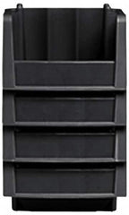 Akro-Mils - 11-7/8" Deep, Black Polypropylene Hopper Stacking Bin - 5" High x 8-3/8" Wide x 11-7/8" Long - Makers Industrial Supply