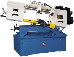 Rong Fu - 10 x 17" Max Capacity, Manual Variable Speed Pulley Horizontal Bandsaw - 30 to 110 & 98 to 360 SFPM Blade Speed, 220 Volts, 45°, 2 hp, 3 Phase - Makers Industrial Supply