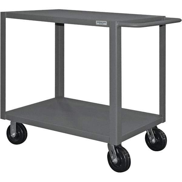 Durham - 4,000 Lb Capacity, 24" Wide x 36" Long x 37-1/2" High Heavy Duty Service Cart - 2 Shelf, Steel - Makers Industrial Supply