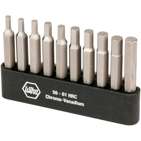 Wiha - 10 Piece, 1/4" Drive Screwdriver Power Bit Set - 1/4" Hex - Makers Industrial Supply