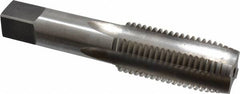 Hertel - 1-1/8 - 8 UNS 4 Flute Bright Finish High Speed Steel Straight Flute Standard Hand Tap - Plug, Right Hand Thread, 5-7/16" OAL, 2-9/16" Thread Length, H5 Limit, Through Coolant - Exact Industrial Supply