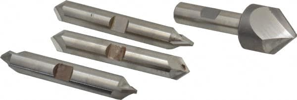 Hertel - 4 Piece 1" Cutter Head Diam, Cobalt Chamfer Mill Set - Makers Industrial Supply