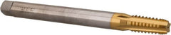 Hertel - 1/4-18 NPTF, 5 Flute, TiN Finish, High Speed Steel, Extension Pipe Tap - 6" OAL, 9/16" Shank Diam, 1-1/16" Thread Length, 0.421" Square Size - Exact Industrial Supply