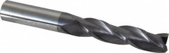 Hertel - 1/2", 2" LOC, 1/2" Shank Diam, 4" OAL, 3 Flute, Solid Carbide Square End Mill - Single End, AlTiN Finish, 30° Helix, Centercutting, Right Hand Cut - Makers Industrial Supply