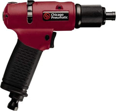 Chicago Pneumatic - 1/4" Bit Holder, 1,700 RPM, Pistol Grip Handle Air Screwdriver - 3/4 to 4.2 Ft/Lb Torque, 1/4" Inlet, 5.25 CFM - Makers Industrial Supply