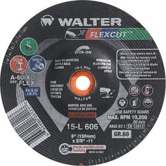 WALTER Surface Technologies - 6" Diam, 60 Grit Surface Grinding Wheel - Aluminum Oxide/Silicon Carbide Blend, Resinoid Bond - Makers Industrial Supply