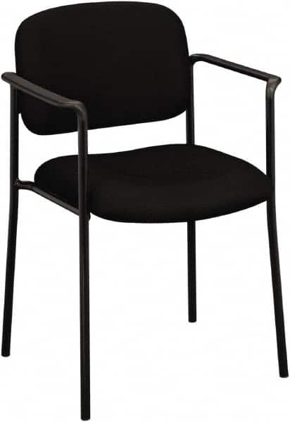 Basyx - Fabric Black Stacking Chair - Black Frame, 23-1/4" Wide x 21" Deep x 32-3/4" High - Makers Industrial Supply