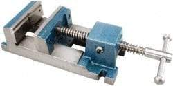 Gibraltar - 6" Jaw Opening Capacity x 2" Throat Depth, Drill Press Vise - 6" Wide Jaw, Stationary Base, Rapid Acting, 16-1/2" OAL x 3" Overall Height, Cast Iron - Makers Industrial Supply