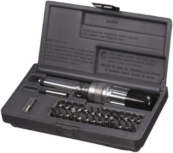 SK - 29 Piece, 2 to 36 In/Lb, Industrial Adjustable Torque Limiting Screwdriver Kit - 1/4" Drive - Makers Industrial Supply