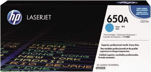 Hewlett-Packard - Cyan Toner Cartridge - Use with HP Color LaserJet Enterprise CP5525, M750 - Makers Industrial Supply