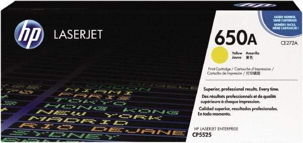 Hewlett-Packard - Yellow Toner Cartridge - Use with HP Color LaserJet Enterprise CP5525, M750 - Makers Industrial Supply