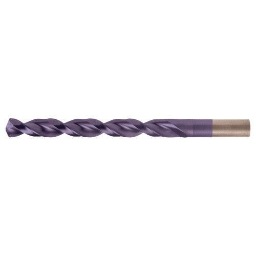 7/16 RHS / RHC HSS-CO 8% (M42) 135 Degree Split Point Q-Cobalt Wide Land Parabolic Jobber Drill - TiAlN