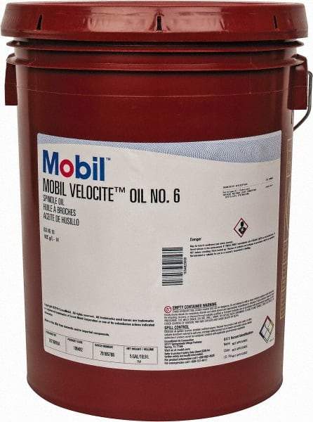 Mobil - 5 Gal Pail Mineral Spindle Oil - ISO 10, 10 cSt at 40°C & 2.62 cSt at 100°C - Makers Industrial Supply