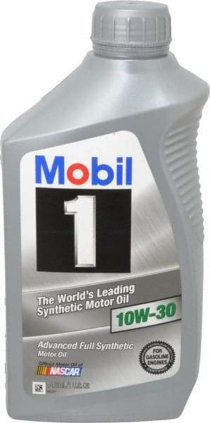 Mobil - 1 Quart Synthetic Engine Oil - Grade 10W-30 - Makers Industrial Supply