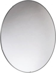 PRO-SAFE - Indoor Round Convex Safety, Traffic & Inspection Mirrors - Acrylic Lens, Laminated Hardboard Backing, 36" Diam x 2-3/8" High, 38' Max Covered Distance - Makers Industrial Supply