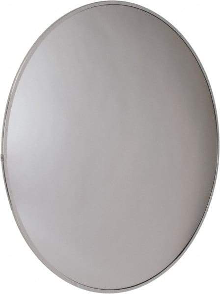 PRO-SAFE - Outdoor Round Convex Safety, Traffic & Inspection Mirrors - Acrylic Lens, Laminated Hardboard Backing, 26" Diam x 2-1/2" High, 28' Max Covered Distance - Makers Industrial Supply