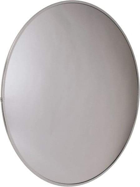 PRO-SAFE - Outdoor Round Convex Safety, Traffic & Inspection Mirrors - Acrylic Lens, Laminated Hardboard Backing, 30" Diam x 2-5/8" High, 32' Max Covered Distance - Makers Industrial Supply