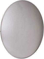 PRO-SAFE - Outdoor Round Convex Safety, Traffic & Inspection Mirrors - Acrylic Lens, Laminated Hardboard Backing, 30" Diam x 2-5/8" High, 32' Max Covered Distance - Makers Industrial Supply