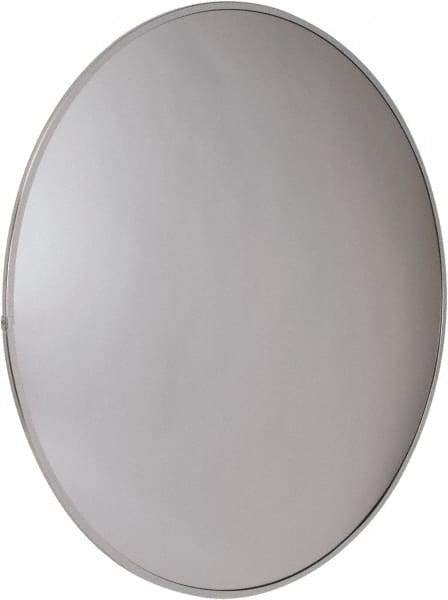 PRO-SAFE - Outdoor Round Convex Safety, Traffic & Inspection Mirrors - Acrylic Lens, Laminated Hardboard Backing, 36" Diam x 2-3/8" High, 38' Max Covered Distance - Makers Industrial Supply