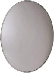 PRO-SAFE - Outdoor Round Convex Safety, Traffic & Inspection Mirrors - Acrylic Lens, Laminated Hardboard Backing, 48" Diam x 3-1/4" High, 50' Max Covered Distance - Makers Industrial Supply