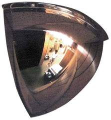 PRO-SAFE - Indoor & Outdoor Quarter Dome Dome Safety, Traffic & Inspection Mirrors - Acrylic Lens, 36" Diam x 16-1/2" High, 31' Max Covered Distance - Makers Industrial Supply